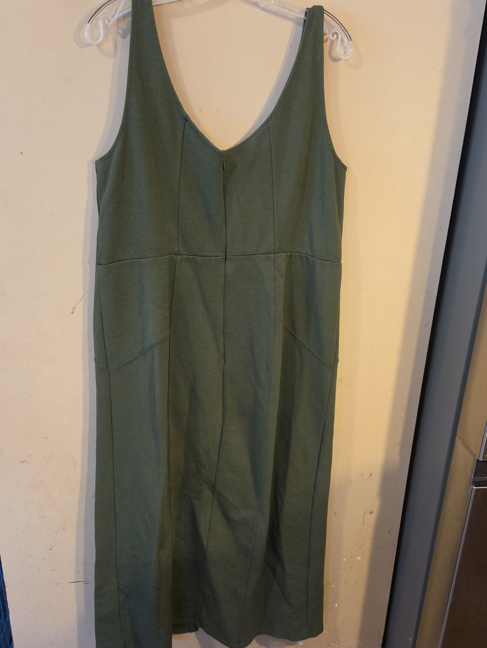 Anthropologie Olive Green Button-Front Midi Dress - Picture 5 of 7